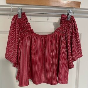 QUEEN OF SPARKLES Shimmering red top for girls!